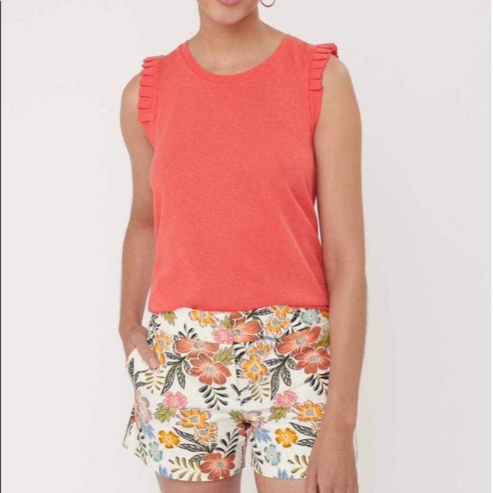NWT Loft pleated ruffle shell XS